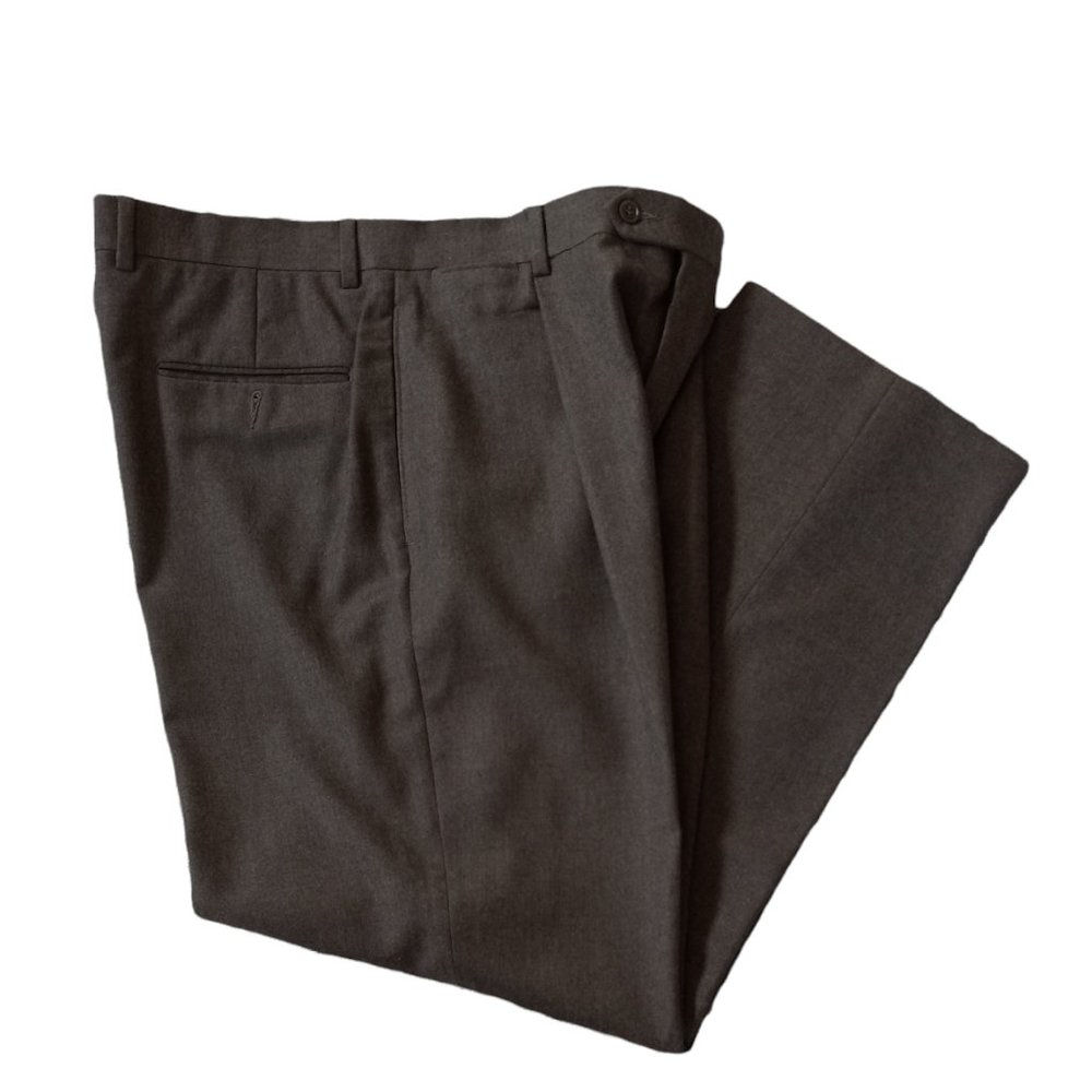 Hart Schaffner Marx vintage grey flannel slacks pants 34W X 29.5L